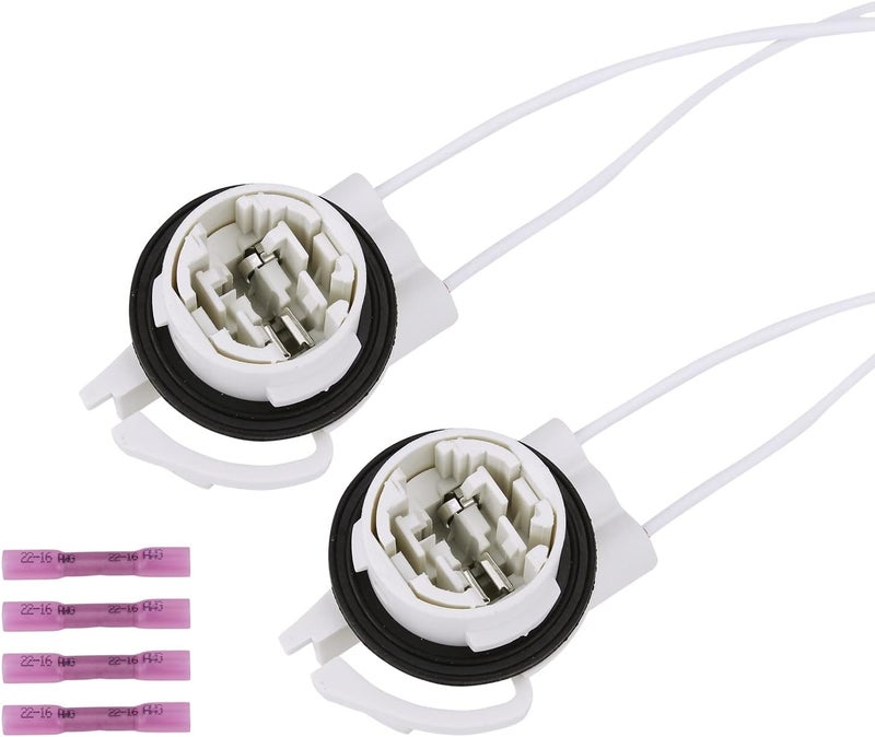 KOROP Light Socket Wire Harness Pigtail Repair Kit (2pcs) LED/Standard, Bulbs# 4114,4157,3157,Replaces# 19258649, LS94,645-607,Daytime Running Light Socket,Turn Signal Lamp Socket,Brake Light Socket - Image 1